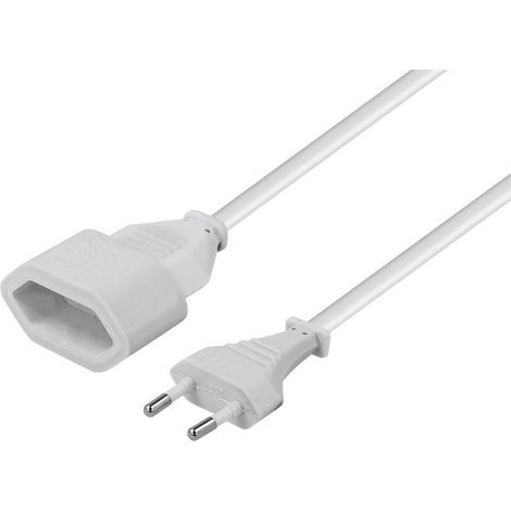 Rallonge 1 prise b/u Euro 2,5 A 3 m /OMYp 2 x 0,75/ blanche PS-11