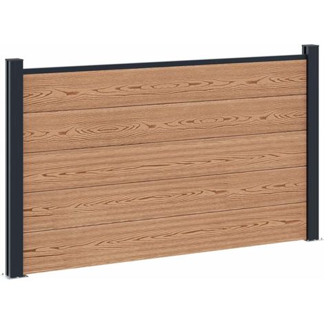vidaXL Fence Panel WPC and Aluminium Brown