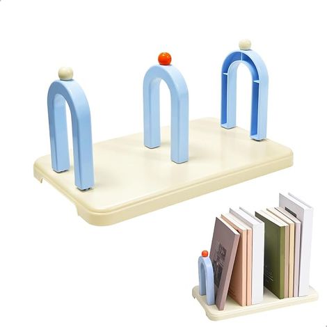 Serre Livres pour Bureau, Blanc Serre-Livres Plastique Support Livre Bibliotheque Antidérapant Bookends pour Bureau École Appartement Bibliothèque (1/5)