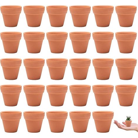30Pièce 3.5x3cm Petite Terre Cuite Pots avec Trou de Drainage (1/5)