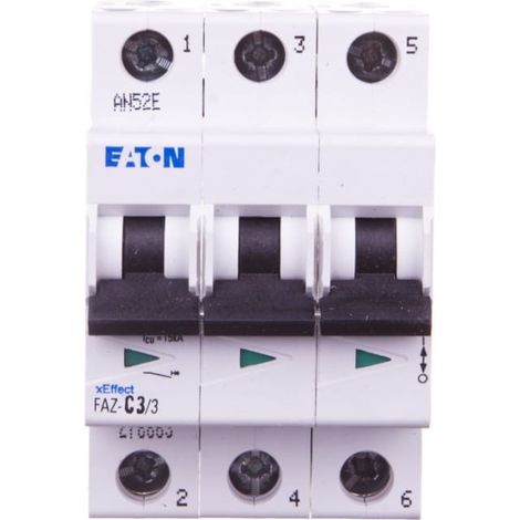 Interruttore automatico 3P C 3A 15kA AC FAZ C3/3 278863
