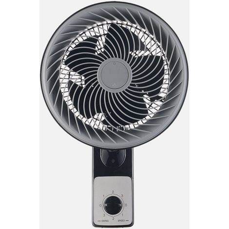 Aeolus Wandventilator 75 W, Schwarz/Grau, 3 Geschwindigkeitsstufen, 5 Flügel, 27-mm-Hochgeschwindigkeitsstufe, feststehend und d (1/2)