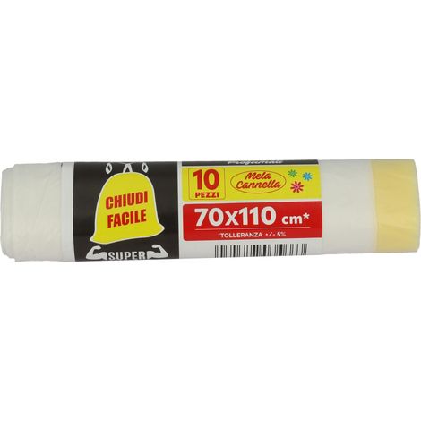 MAURY'S SACCHETTI PATTUMIERA MELA E CANNELA 70X110 DA 10PZ CON CHIUDI FACILE