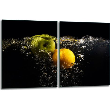 2 plaques de protection en verre pour cuisinière 40x52 fruits (1/5)