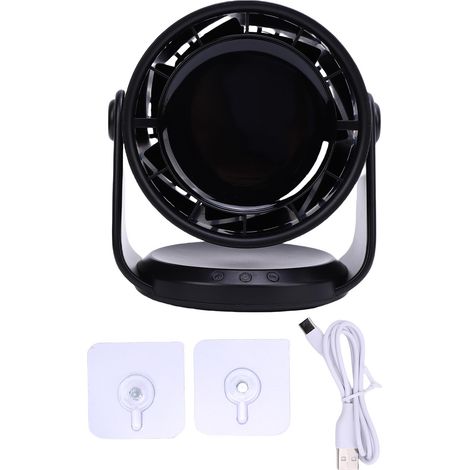 Ventilateur Table Mural Noir – Affichage Numérique 100 Vitesses USB pour Maison Bureau Cuisine Voyage Camping (1/5)