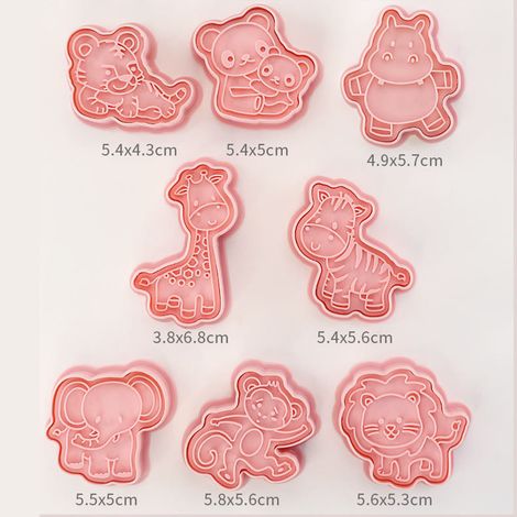 Moule à biscuits animaux de la forêt, presse à biscuits girafe de dessin animé, outil de cuisson pour fondant 3D (1/5)