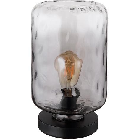 Globo - lampe de table - Darina - noir - verre verre fumé - Ø (1/5)