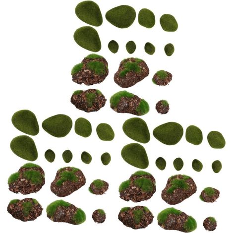 28 Pièces Plantes De Terrarium En Pierre De Mousse Simulée Boules De Mousse Vase En Verre Décor De Rebord De Fenêtre Mousse Roches Moussues Plante De Mousse Artificielle (1/5)