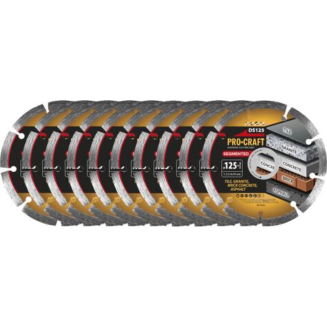 Disco de corte de diamante Procraft DS125, 125 x 22,23 mm, 10 unidades (1/2)