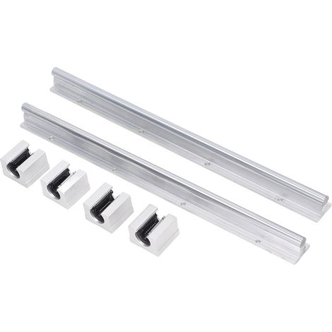 Ensemble de 6 rails ronds SBR12-400, rails de guidage SBR12, combinaison de glissières SBR12UU (1/5)