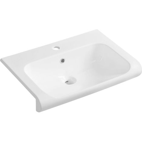 INKA Lavabo en céramique 60x40cm, blanc (1/4)