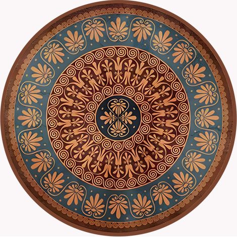 Bohemian Luxury Insulated Placemat, Retro Style Coaster, Round Design, Suitable for Home and Dining Tables - Bohemian 04 - 2020CM2.5mm