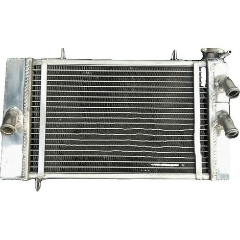 Radiatore in alluminio, nucleo brasato sottovuoto, serbatoi saldati a TIG, compatibile con Yamaha TZ250, raffreddamento migliorato del 30%, costruzione resistente. (1/2)