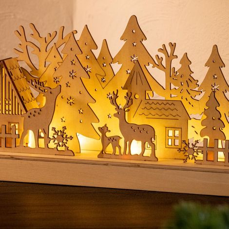 LED Silhouette Rentier, 30x7x18cm, Batteriebetrieb (1/2)