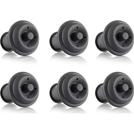 6 pièces-bouchons pour pompe vide,bouchons de vin sous vide, bouchons de vin sous vide(gris) (1/4)
