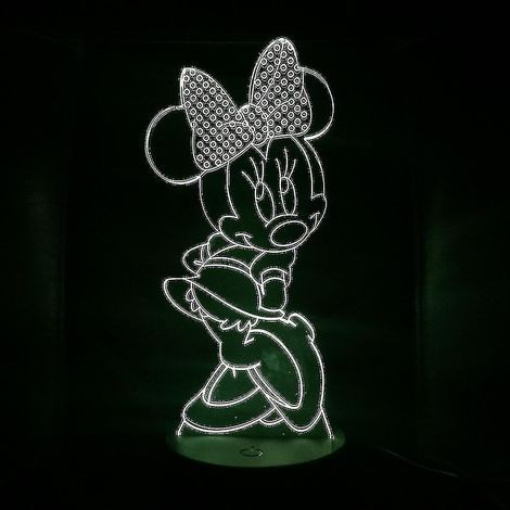 Veilleuse Minnie LED 3D, lampe de table pour chambre d'enfant