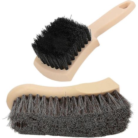 Brosse de nettoyage pour jantes et pneus de voiture, en crin de cheval, adaptée aux surfaces intérieures et extérieures, compatible avec les tissus délicats tels que le cuir et la toile. (1/5)