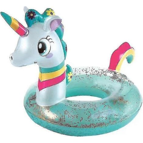 Bouée licorne gonflable pour bébé avec poignée, idéale pour les enfants de 1 à 6 ans. (1/5)