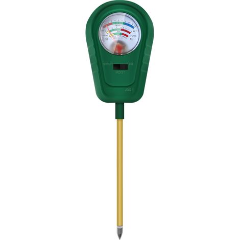 Analizador de suelo 3 en 1: pH, humedad y fertilidad - Sin pilas, sonda de cobre de 225 mm para plantas, jardines y huertos. (1/5)