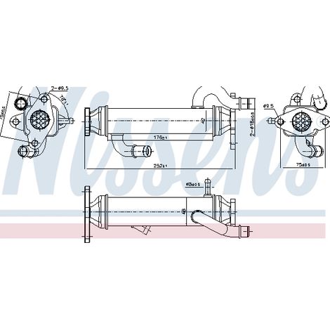 Radiateur, réaspiration des gaz d'échappement Nissens 989328 FIAT 5801365304