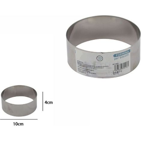 TrAdE Shop Traesio - Set 12 Pezzi Formina Forme Stampi Per Dolci Torte Biscotti Rotonde 10x4 Cm 60418 - (1/2)