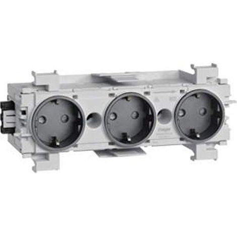 prise triple Hager gs30019011 pré-câblée protection tactile