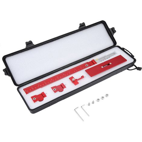 Gabarit de perçage en alliage d'aluminium, guide de forage pour menuiserie, gabarit d'assemblage pour armoire, règle de perçage précise, outil de guidage pour chevilles, gabarit à trous pour bois, kit (1/5)