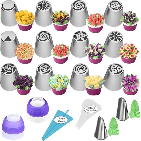 Set professionale di 27 beccucci per pasticceria, kit di accessori per pasticceria (1/5)