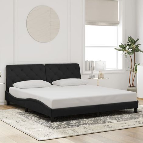 Cadre de lit sans matelas-Structure de lit noir 180x200 cm velours 326055 (1/5)