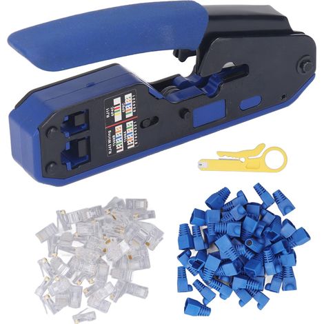 Kit de dénudeur de sertisseuse de borne de fil d'outil de sertissage RJ45 pour le connecteur de passage Cat5 Cat5e Cat6