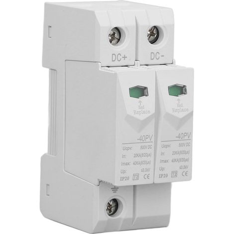 Dispositif de protection contre les surtensions PV 2P DC 500 V 40KA 35 mm Protecteur de montage sur rail DIN CHLT‑40PV (1/5)
