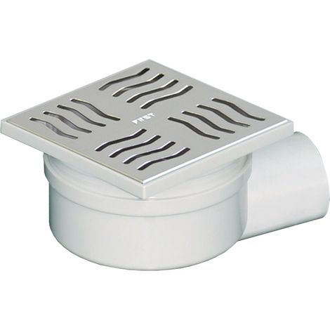 Siphonette 100x100mm sortie horizontale Ø40 - Grille Inox