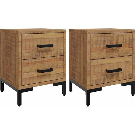 Maison Exclusive - Nachttische 2 Stk. 36x30x45 cm Massivholz Kief (1/5)