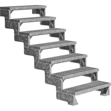 Dolle Außentreppe Gardentop 126-154cm Geschosshöhe mit Gitterrost 80cm breit ohne Geländer