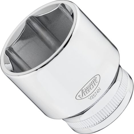 VIGOR Douille à carré creux 12,5 mm (1/2") profil hexagonal extérieur 32, longueur 44 mm V2574N