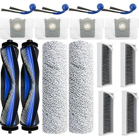16-teiliges Ersatzteilset für Ecovacs DEEBOT T80 Omni/T80 PRO OMNI Staubsauger: Hauptbürste, Seitenbürste, HEPA-Filter, Staubbeutel, Reinigungsrolle und Putztuch. (1/4)