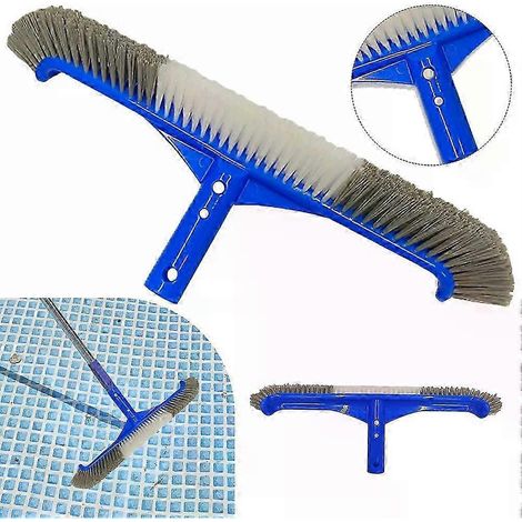 17 Zoll (43 cm) Hochleistungs-Poolbürstenkopf mit gebogenen Enden, geeignet zur Reinigung von Fliesen, Wänden, Boden und Treppen in eingelassenen Pools – JXLGV (1/5)