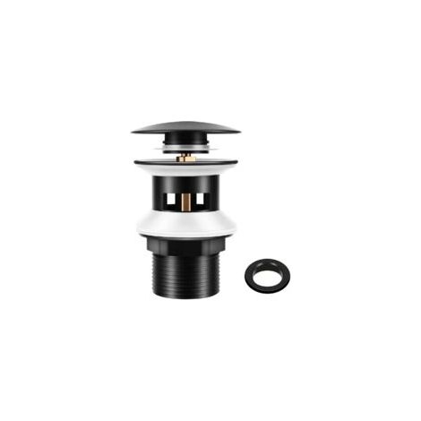 Bonde de Lavabo avec Trop-plein Noir Mat, Chonphan Universelle G1 1/4 Laiton Valve Pop-up Bonde de Vidage pour lavabo (1/5)