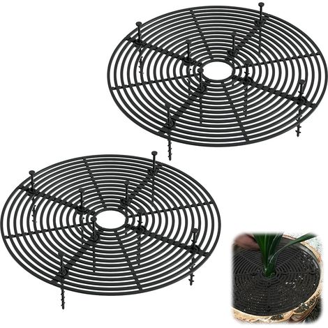 Lot de 2 grilles de protection pour pots de fleurs, 30 cm, à découper, protection des plantes, chat, protection de pot de fleurs, protège la terre des animaux et des enfants (1/5)