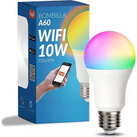 IluminaShop - Bombilla LED Inteligente Smart E27 A60 Dimable CCT+RGB 10W WiFi Compatible con Alexa y Google Home RGB+3000+4000+6000 (1/2)