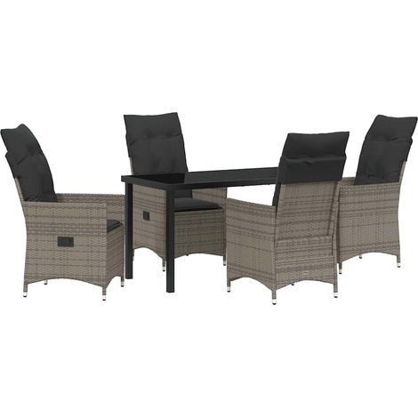 Maison Exclusive - Conjunto de Comedor de Jardín 5 pcs Gris ratán (1/5)