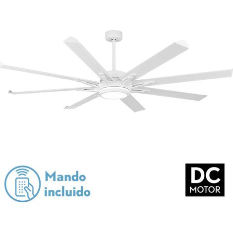 Ventilatore da soffitto DC grado 30W+15W bianco 8 pale in alluminio