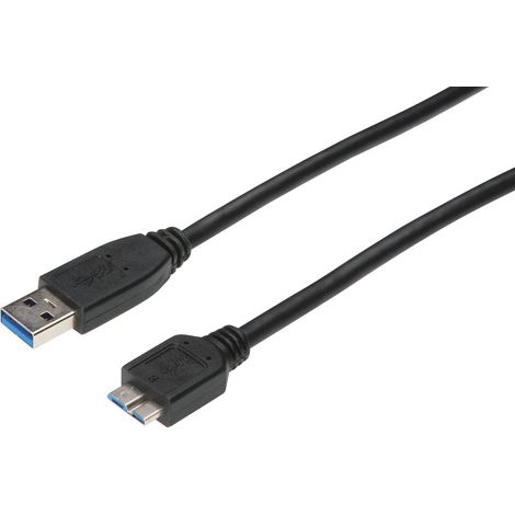 Digitus Câble USB USB 3.2 Gen1 USB-A mâle, USB-Micro-B 3.0 mâle 0.25 m noir AK-11234