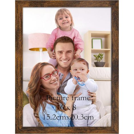 Bilderrahmen Fotorahmen Kunststoff 15x20 Wand Aufsteller 15x20cm Braun (1/5)