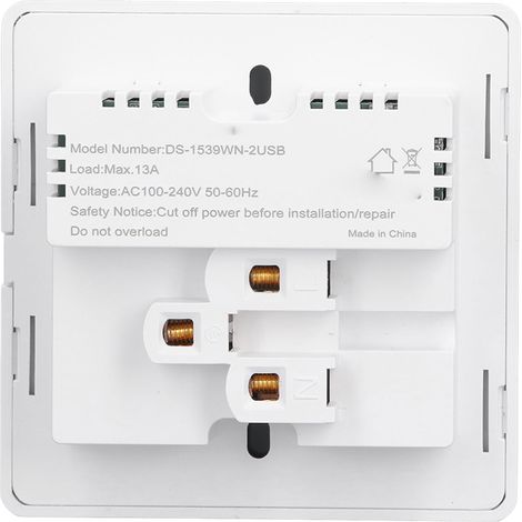 Prises murales intelligentes USB charge rapide, programmation horaire, contrôle vocal à distance via application, prise connectée AC100‑240V (1/5)