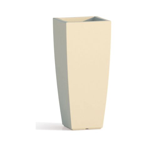 Vaso quadro mod Stilo in polietilene colore avorio cm 33x33x70h interno esterno piante fiori
