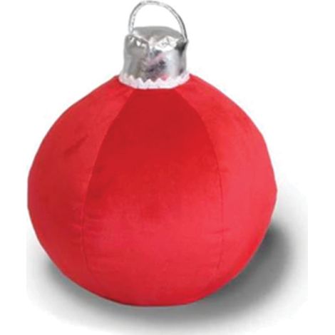 Cuscino pallina di natale Ø25 cm rosso