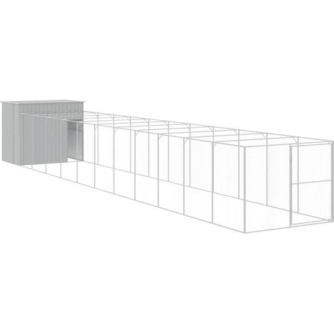 Niche pour chien avec cour clair 214 x 1273 x 181 cm gris