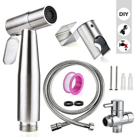 Toilet Bidet Set with Shower Head – Handheld Bidet Sprayer – Toilet Shower Head with Hose + Stainless Steel Bracket MUMU (1/4)