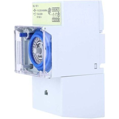 Mechanischer 24-Stunden-Quarztimer mit modularem Relais-Schalter, 110–230 V AC, 16 A (1/3)